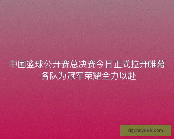 中国篮球公开赛总决赛今日正式拉开帷幕 各队为冠军荣耀全力以赴